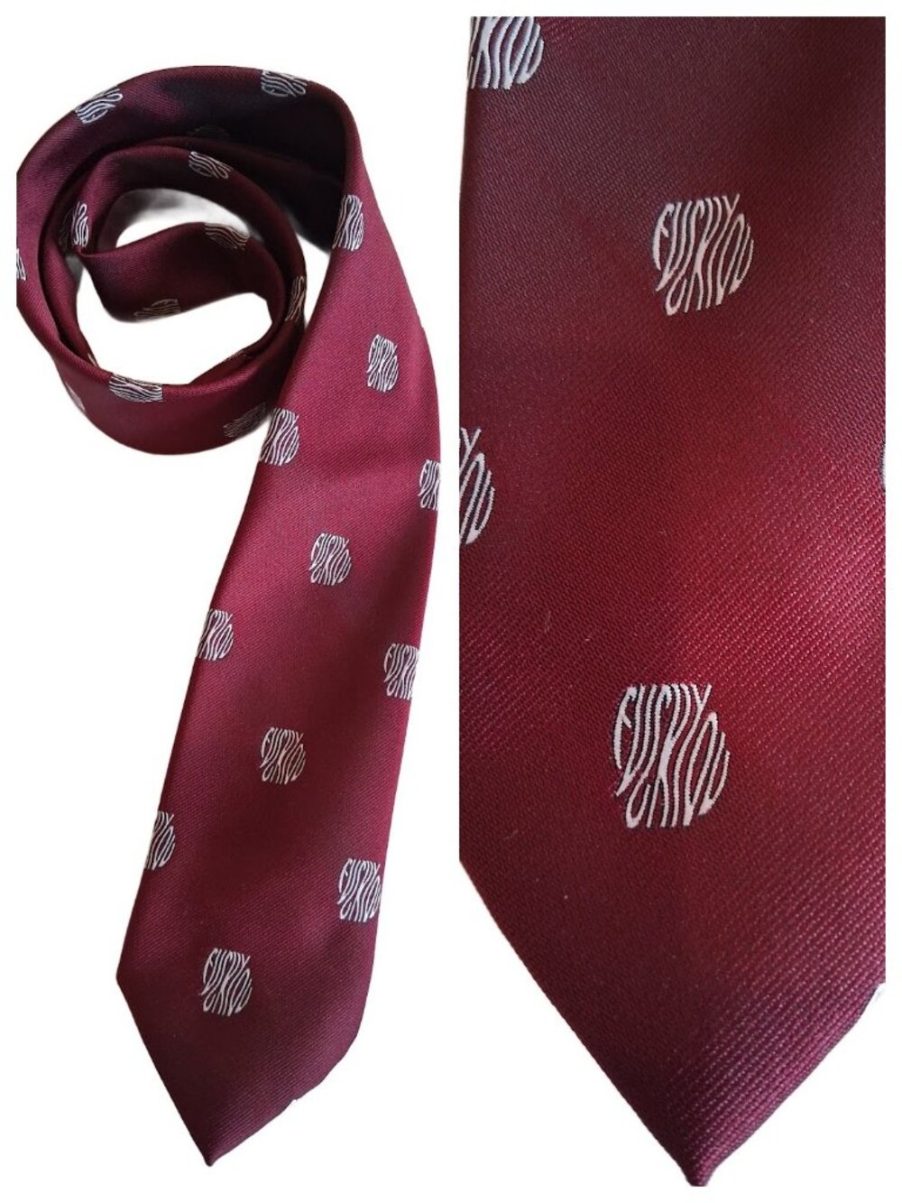 Vintage Hidden Swear Words Mens Burgundy Necktie Tie F*ck You